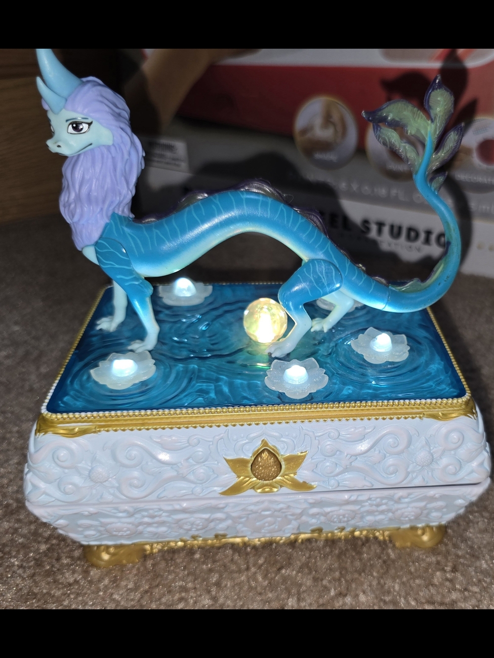 Raya And The Last Dragon Musical Box Jewelry Chest , Music And Lights Working